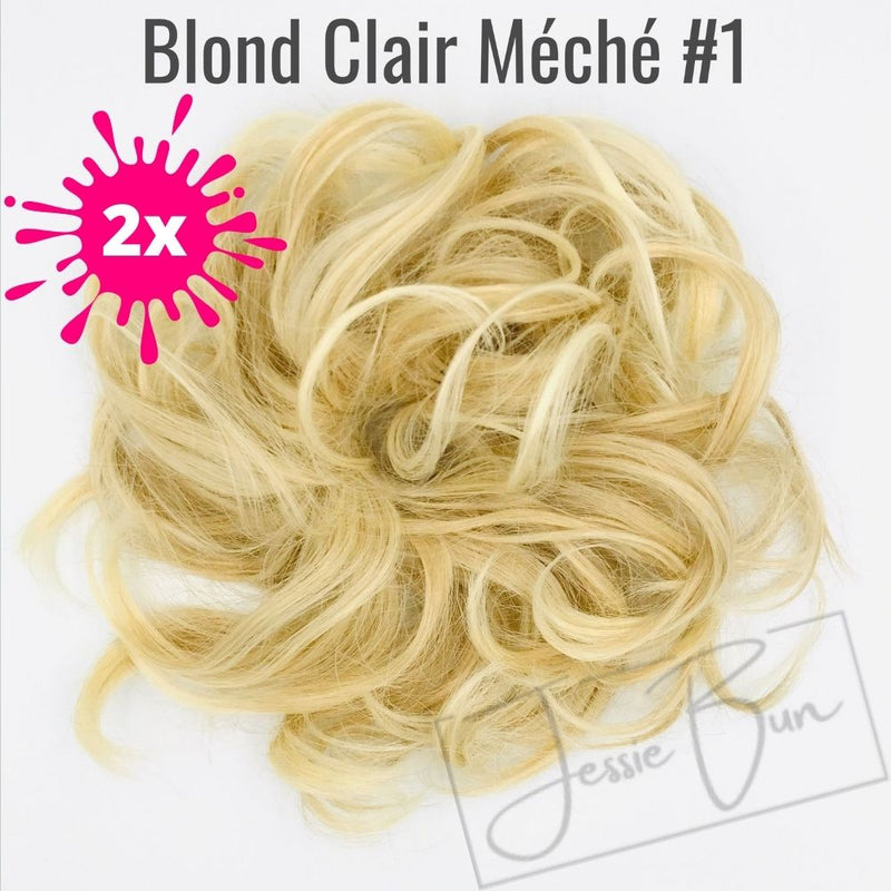 Pack 2 PCS - Postiche Chignon Flou - Blond Clair Méché #1