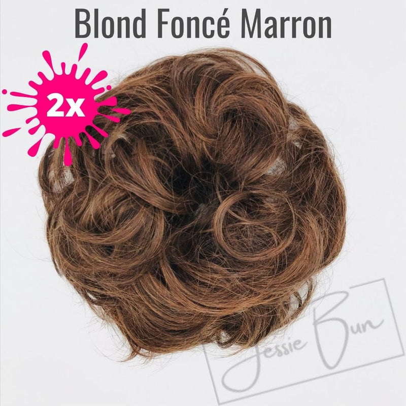 Pack 2 PCS - Postiche Chignon Flou - Blond Foncé Marron
